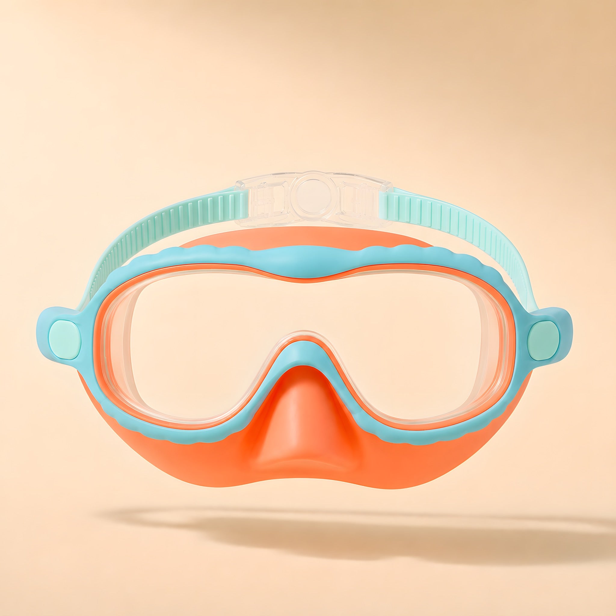 Lakeday kids swim goggles, Nose Cover in Coral Aqua