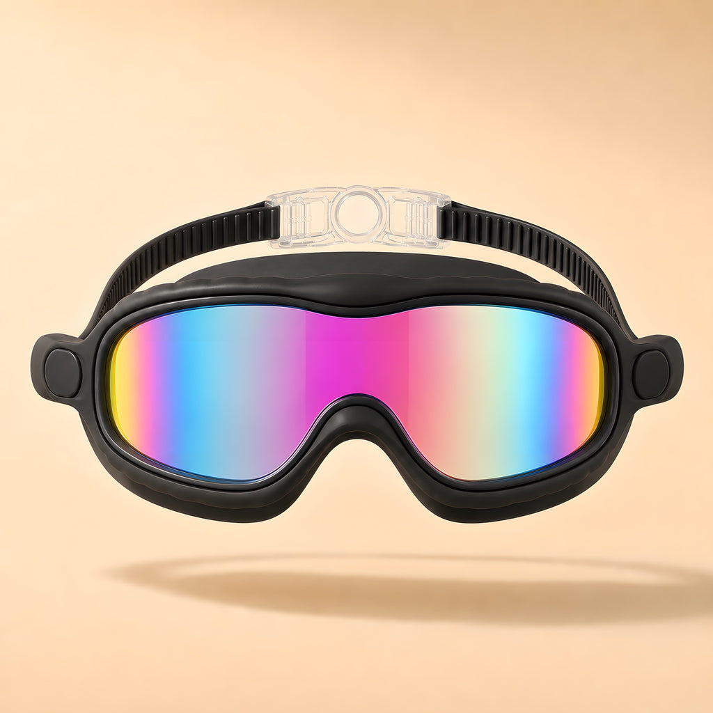 Lakeday kids swim goggles, Open Nose in Prism Black