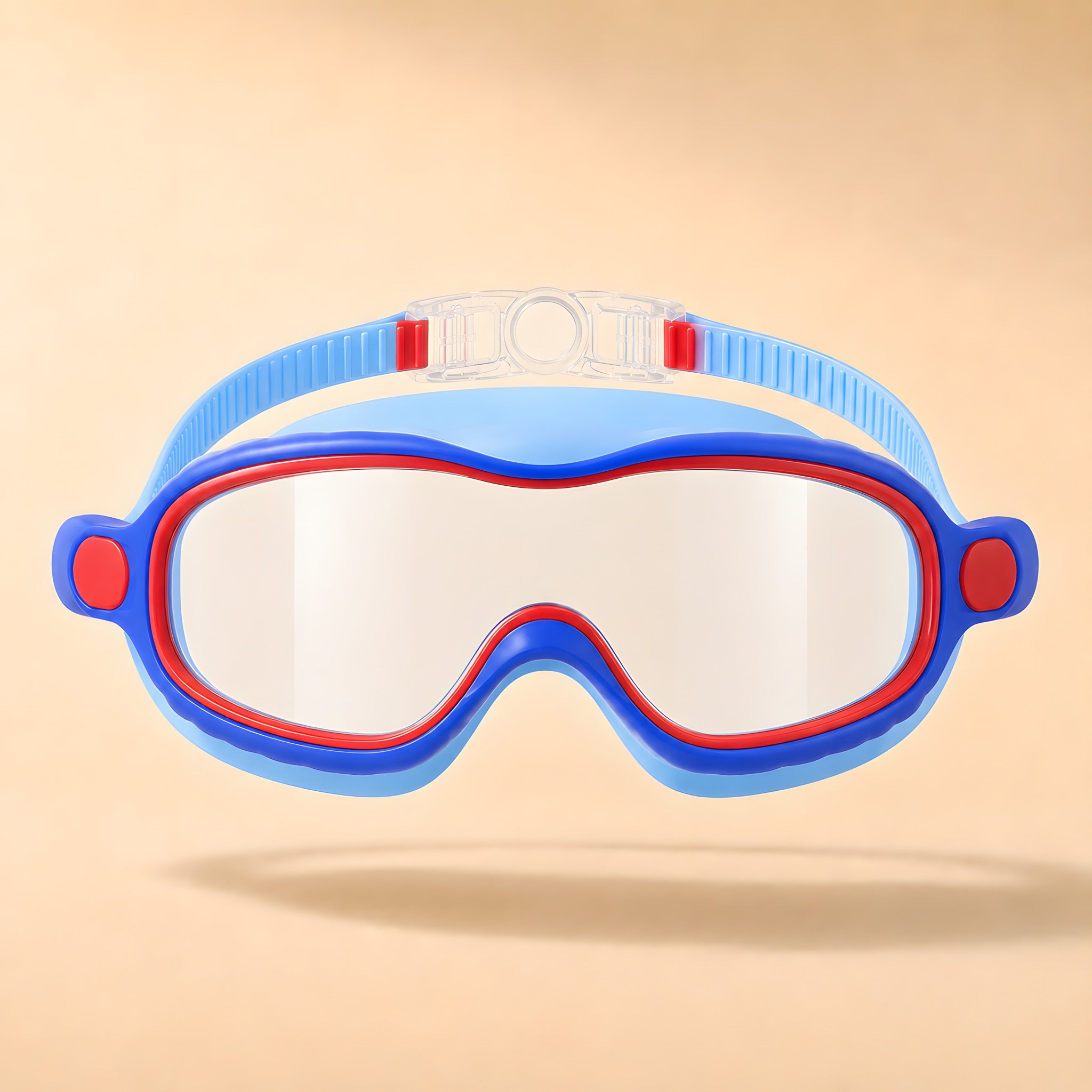 Lakeday kids swim goggles, Open Nose in Rocket Blue