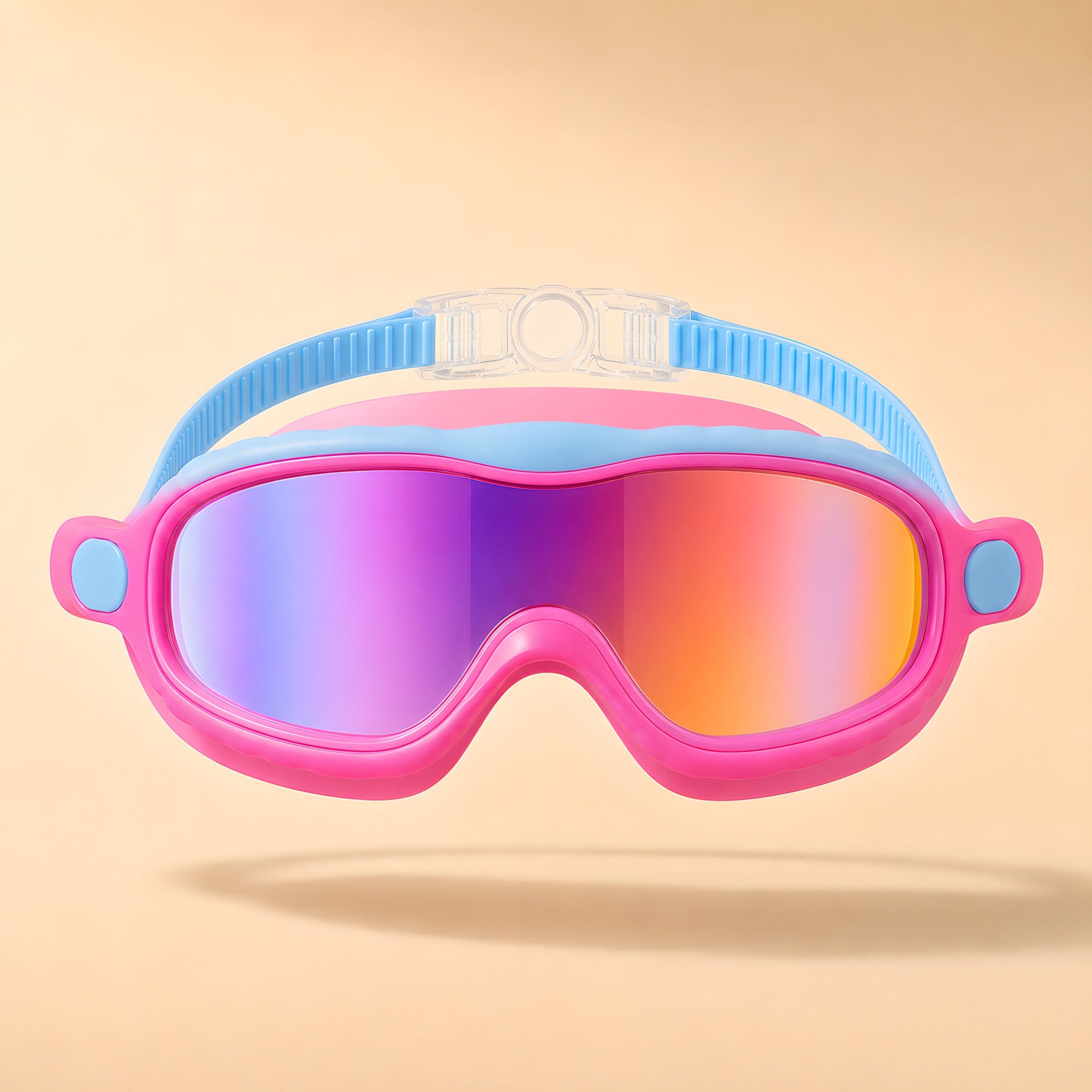 Lakeday kids swim goggles, Open Nose in Sunset Pink